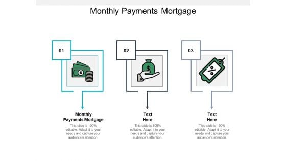 Monthly Payments Mortgage Ppt PowerPoint Presentation Infographics Template Cpb