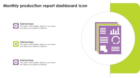 Monthly Production Report Dashboard Icon Background PDF