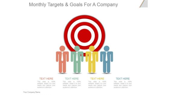 Monthly Targets And Goals For A Company Ppt PowerPoint Presentation Show