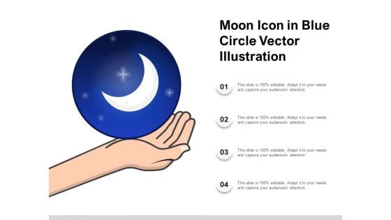 Moon Icon In Blue Circle Vector Illustration Ppt PowerPoint Presentation Inspiration Outline