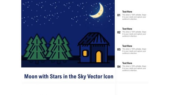 Moon With Stars In The Sky Vector Icon Ppt PowerPoint Presentation Show Infographics