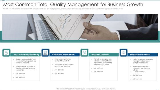 Most Common Total Quality Management For Business Growth Ppt Inspiration Graphics PDF