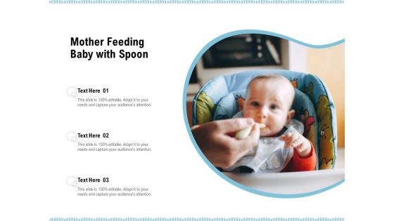 Mother Feeding Baby With Spoon Ppt PowerPoint Presentation Gallery Background Designs PDF