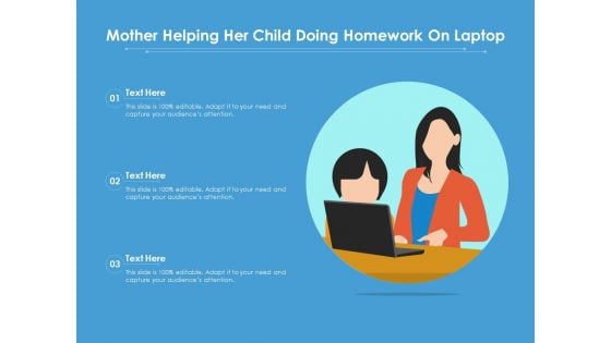 Mother Helping Her Child Doing Homework On Laptop Ppt PowerPoint Presentation Gallery Layout Ideas PDF
