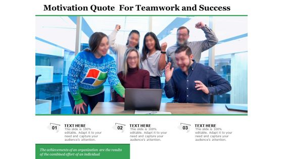 Motivation Quote For Teamwork And Success Ppt PowerPoint Presentation File Example Introduction PDF