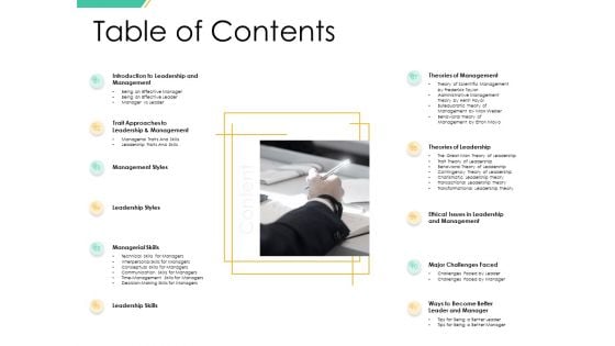 Motivation Theories And Leadership Management Table Of Contents Summary PDF