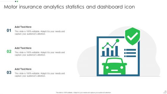 Motor Insurance Analytics Statistics And Dashboard Icon Template PDF