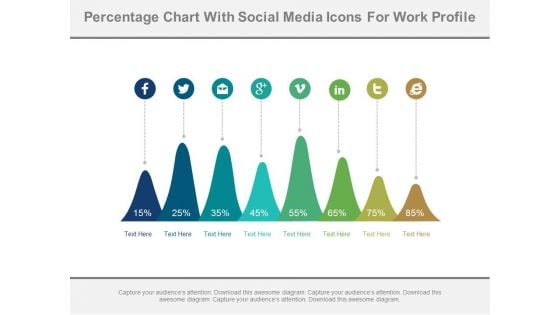 Mountain Chart With Social Media Icons Powerpoint Slides