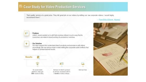 Movie Making Solutions Case Study For Video Production Services Ppt Infographic Template Slideshow PDF