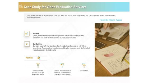 Movie Making Solutions Case Study For Video Production Services Ppt Infographic Template Slideshow PDF