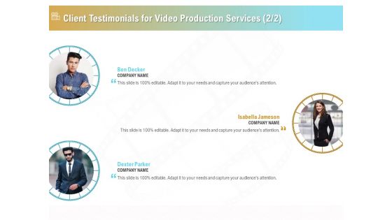 Movie Making Solutions Client Testimonials For Video Production Services Company Information PDF