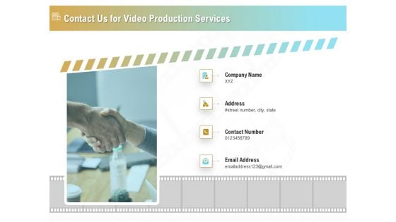 Movie Making Solutions Contact Us For Video Production Services Ppt Icon Example PDF
