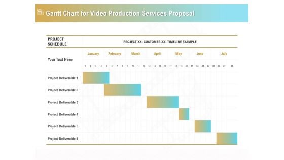 Movie Making Solutions Gantt Chart For Video Production Services Proposal Ideas PDF