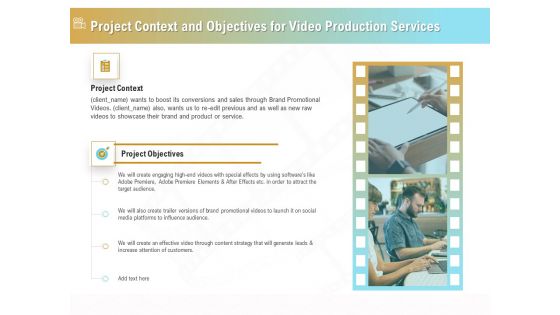 Movie Making Solutions Project Context And Objectives For Video Production Services Microsoft PDF