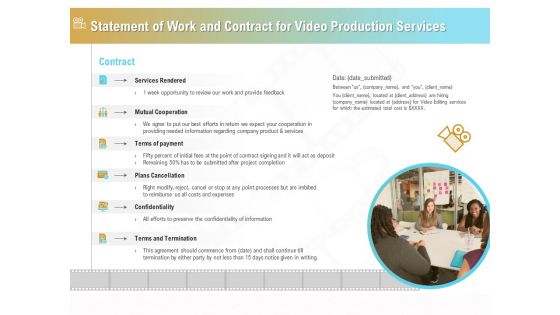 Movie Making Solutions Statement Of Work And Contract For Video Production Services Mockup PDF