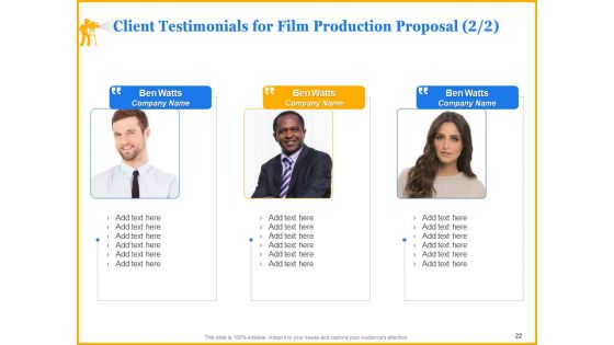 Movie Production Proposal Template Ppt PowerPoint Presentation Complete Deck With Slides