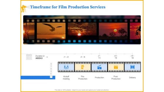 Movie Production Proposal Template Timeframe For Film Production Services Information PDF