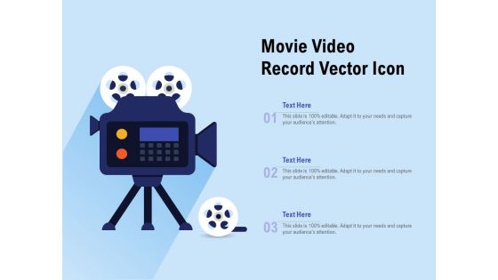 Movie Video Record Vector Icon Ppt PowerPoint Presentation Model Graphics Tutorials