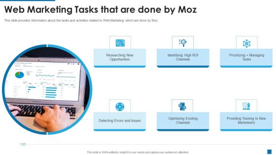 Moz Investor Capital Raising Web Marketing Tasks That Are Done By Moz Ppt Infographics Example Topics PDF