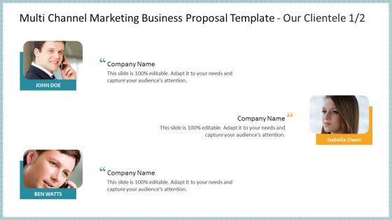 Multi Channel Marketing Business Proposal Template Our Clientele Company Summary PDF Multi Channel Marketing Business Proposal Template Our Clientele Company Summary PDF
