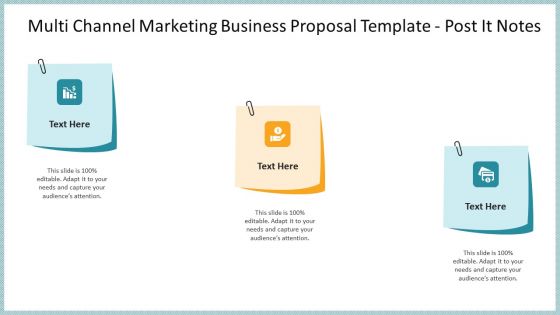 Multi Channel Marketing Business Proposal Template Post It Notes Ideas PDF