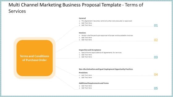 Multi Channel Marketing Business Proposal Template Terms Of Services Rules PDF