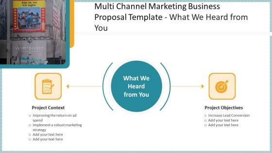 Multi Channel Marketing Business Proposal Template What We Heard From You Professional PDF Multi Channel Marketing Business Proposal Template What We Heard From You Professional PDF