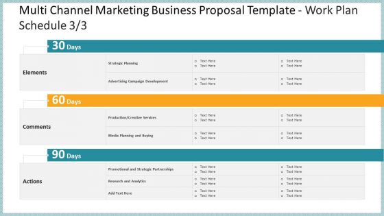 Multi Channel Marketing Business Proposal Template Work Plan Schedule Elements Formats PDF