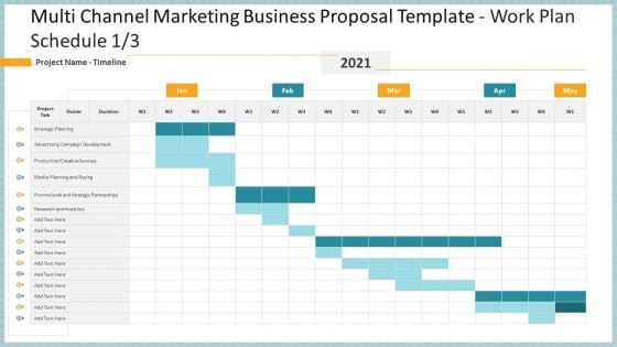 Multi Channel Marketing Business Proposal Template Work Plan Schedule Project Sample PDF