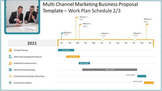 Multi Channel Marketing Business Proposal Template Work Plan Schedule Strategic Ideas PDF