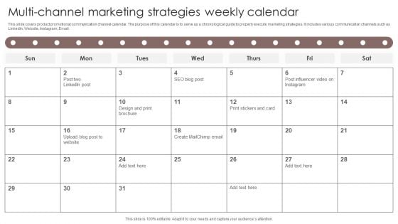 Multi Channel Marketing Strategies Weekly Calendar Ideas PDF Multi Channel Marketing Strategies Weekly Calendar Ideas PDF