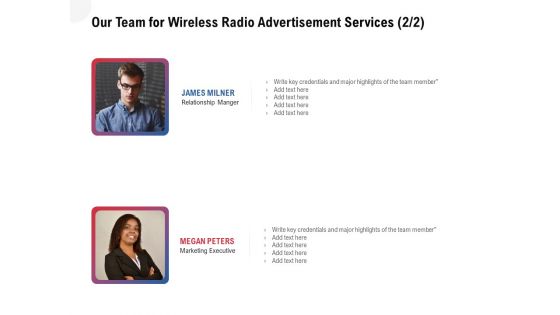 Multi Radio Waves Our Team For Wireless Radio Advertisement Services Inspiration PDF