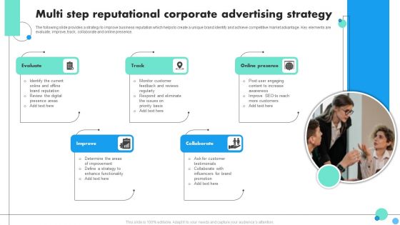 Multi Step Reputational Corporate Advertising Strategy Designs PDF
