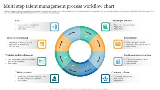 Multi Step Talent Management Process Workflow Chart Background PDF
