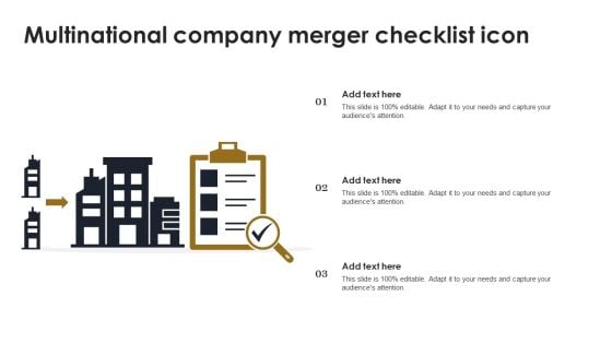 Multinational Company Merger Checklist Icon Pictures PDF