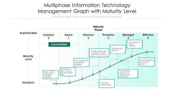 Multiphase Information Technology Management Graph With Maturity Level Ppt PowerPoint Presentation File Ideas PDF