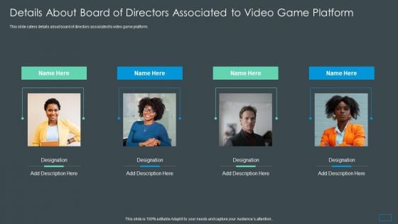 Multiplayer Gameplay System Venture Capitalist PPT Details About Board Of Directors Demonstration PDF