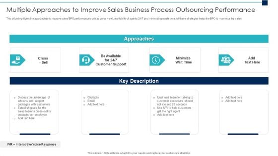 Multiple Approaches To Improve Sales Business Process Outsourcing Performance Ideas PDF