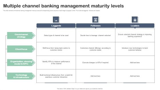 Multiple Channel Banking Management Maturity Levels Designs PDF