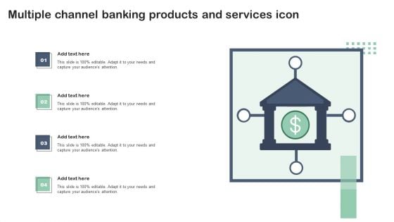 Multiple Channel Banking Products And Services Icon Graphics PDF