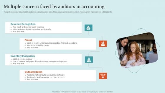 Multiple Concern Faced By Auditors In Accounting Ppt PowerPoint Presentation Gallery Clipart PDF Multiple Concern Faced By Auditors In Accounting Ppt PowerPoint Presentation Gallery Clipart PDF