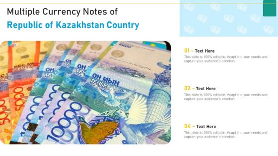 Multiple Currency Notes Of Republic Of Kazakhstan Country Infographics PDF