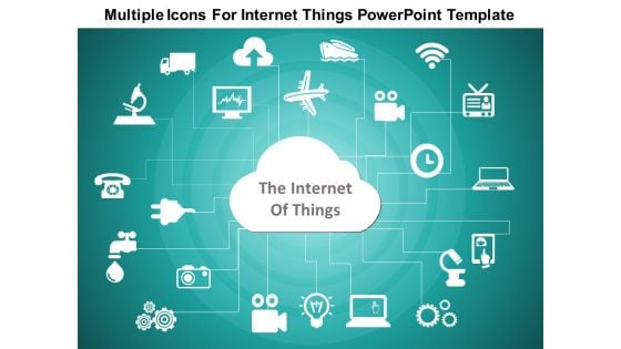 Multiple Icons For Internet Of Things Free PowerPoint Slide