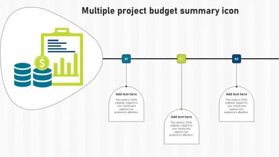 Multiple Project Budget Summary Icon Ppt PowerPoint Presentation Gallery Vector PDF