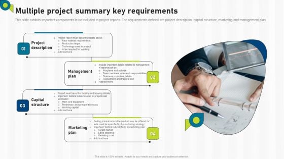 Multiple Project Summary Key Requirements Ppt PowerPoint Presentation Gallery Rules PDF