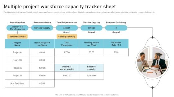 Multiple Project Workforce Capacity Tracker Sheet Themes PDF