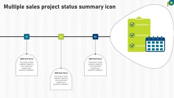 Multiple Sales Project Status Summary Icon Ppt PowerPoint Presentation File Styles PDF