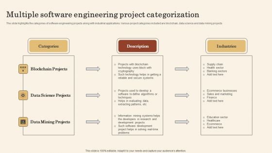 Multiple Software Engineering Project Categorization Pictures PDF