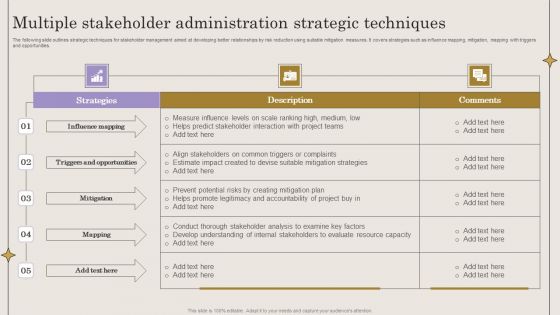 Multiple Stakeholder Administration Strategic Techniques Background PDF Multiple Stakeholder Administration Strategic Techniques Background PDF