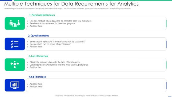 Multiple Techniques For Data Requirements For Analytics Elements PDF Multiple Techniques For Data Requirements For Analytics Elements PDF